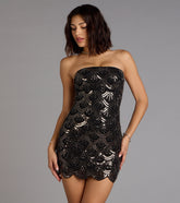 Lilah Beaded Scallop Mini Dress