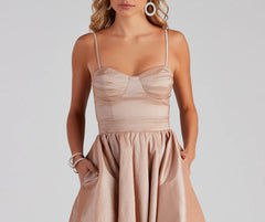 Zaida Formal Taffeta Skater Dress