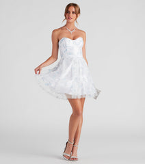 Zariah Formal Floral Glitter Party Dress