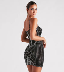 Nessa Rhinestone Mesh Party Dress