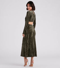 Kori Formal Velvet Cutout Midi Dress