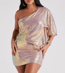 Kimberly Sequin One Shoulder Dress