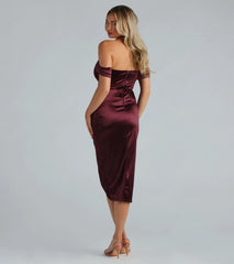 Coraline Satin Corset Wrap Formal Dress