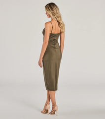 Aylin Formal Wrap Corset Midi Dress