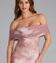 Mikayla Off-Shoulder Mermaid Floral Formal Dress