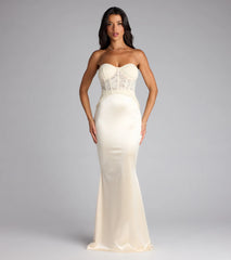Ciara Lace Corset Satin Mermaid Formal Dress