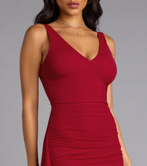 Ayden Ruffle High Slit Mermaid Dress