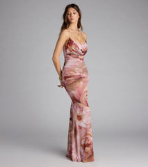 McKenzie Floral Halter Mermaid Formal Dress