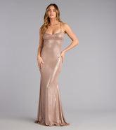 Tana Metallic Strappy Back Mermaid Formal Dress