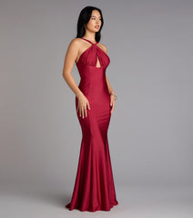 Anne Halter Cutout Mermaid Formal Dress
