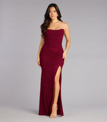 Brooklyn Mesh Strapless Mermaid Formal Dress