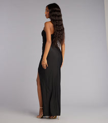 Mariana One-Shoulder High Slit Column Dress