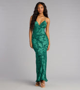 Enya Floral Mesh Lace-Up Formal Dress