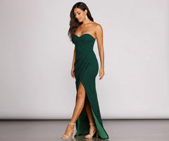 Luisa Strapless Crepe Slim Dress