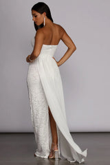 Bailey Strapless Lace Dress