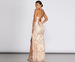 Caressa Sequin Evening Gown