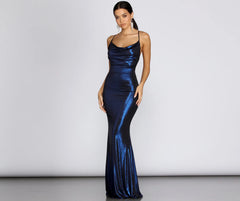 Jenna Metallic Goddess Maxi Dress