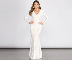 Misha Sequin Mermaid Dress