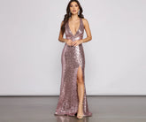 Bella High Slit Sequin Dress
