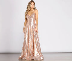 Kay Sequin Lace Up Dress