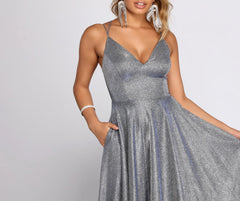 Olympia Glitter Full A-Line Dress