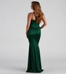 Nala Cowl Neck Satin Dress