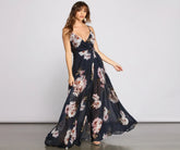 Breanne Printed Floral Chiffon A-Line Dress