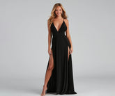 Brie Double Slit A-Line Formal Dress