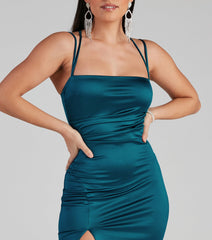 Selena High-Slit Satin Formal Dress