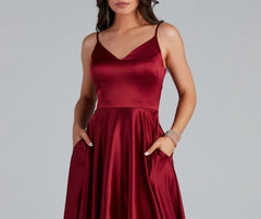 Spencer Satin High-Low Formal Dress