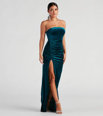 Janet Velvet High Slit Formal Dress
