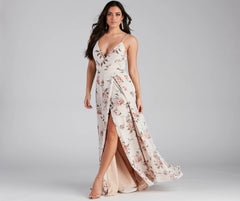 Geneviève Floral Chiffon Wrap Dress