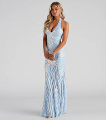 Jailene Formal Sequin Halter Dress