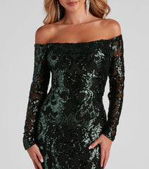 Isador Formal Sequin Scroll Dress