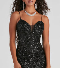 Livia Sequin Mesh Mermaid Dress