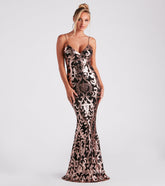 Lea Formal Sequin Low Back Dress