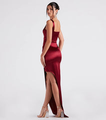 Callie High Slit Satin Formal Dress