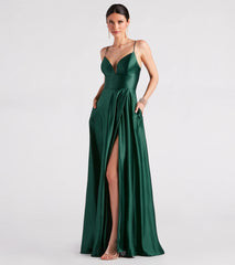 Anya Satin Sleeveless A-line Formal Dress