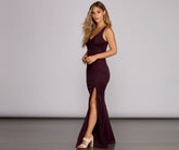 Eliza Formal Pleated Scuba Dress