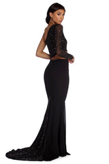 Bria Formal One Shoulder Heat Stone Dress