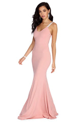 Rose Formal Rhinestone Mermaid Dress