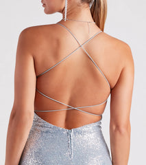 Torrie Formal Sequin Strappy Mermaid Dress