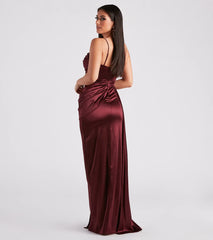 Nova Formal Satin Corset Side Sash Dress