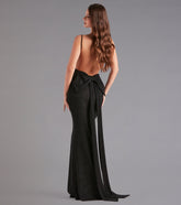 Gwendolyn Glitter Knit Bow-Back Mermaid Dress