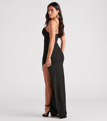 Alana Formal Crepe Corset Long Dress