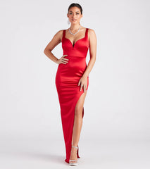 Marie Formal Satin Sweetheart Long Dress