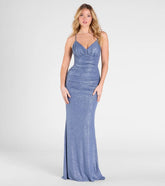 Brigitta Glitter Lace-Up Mermaid Dress