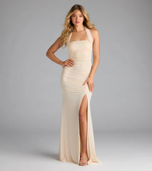 Katarina Halter Slit Mermaid Formal Dress