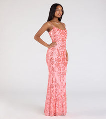 Khloe Strappy Back Mermaid Sequin Formal Dress