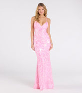 Jessica Lace-Up Mermaid Sequin Formal Dress